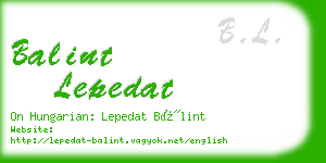 balint lepedat business card